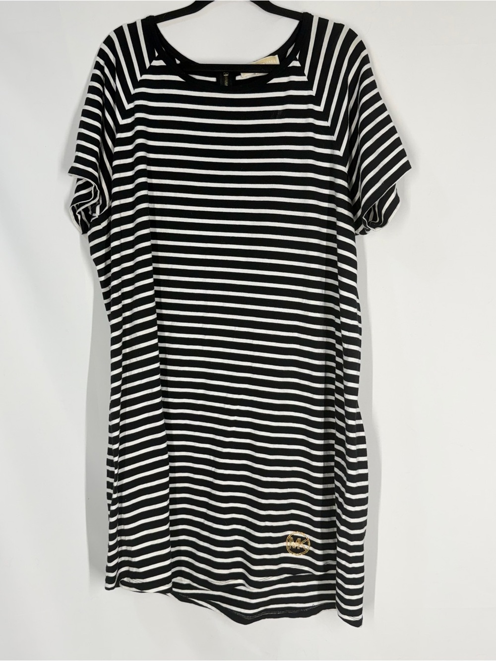 Michael Kors Black and White Striped Mini Dress